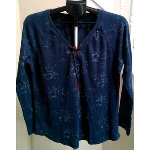 Chaps V-neck Long Sleeve, Floral T-shirt Women's XL